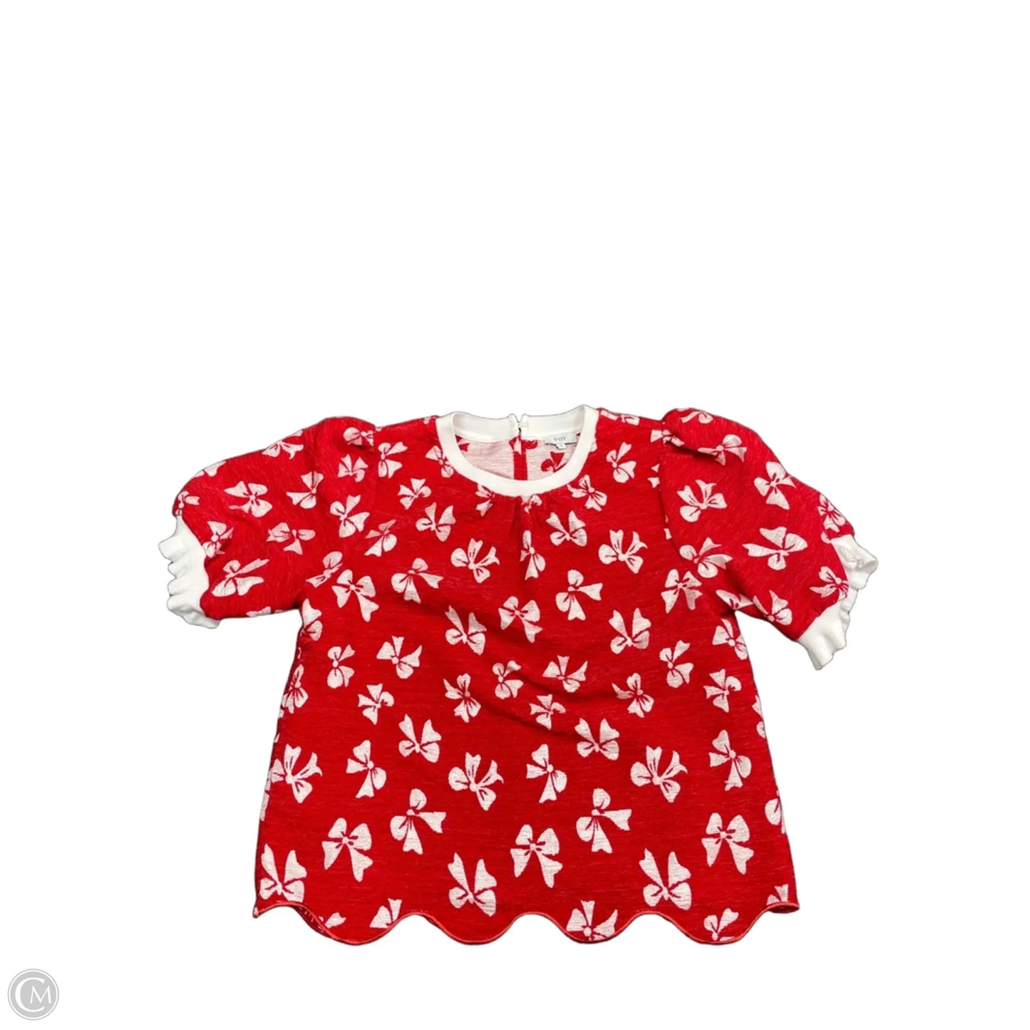 Top Short Sleeve By Voy In Red & White, Size: S
