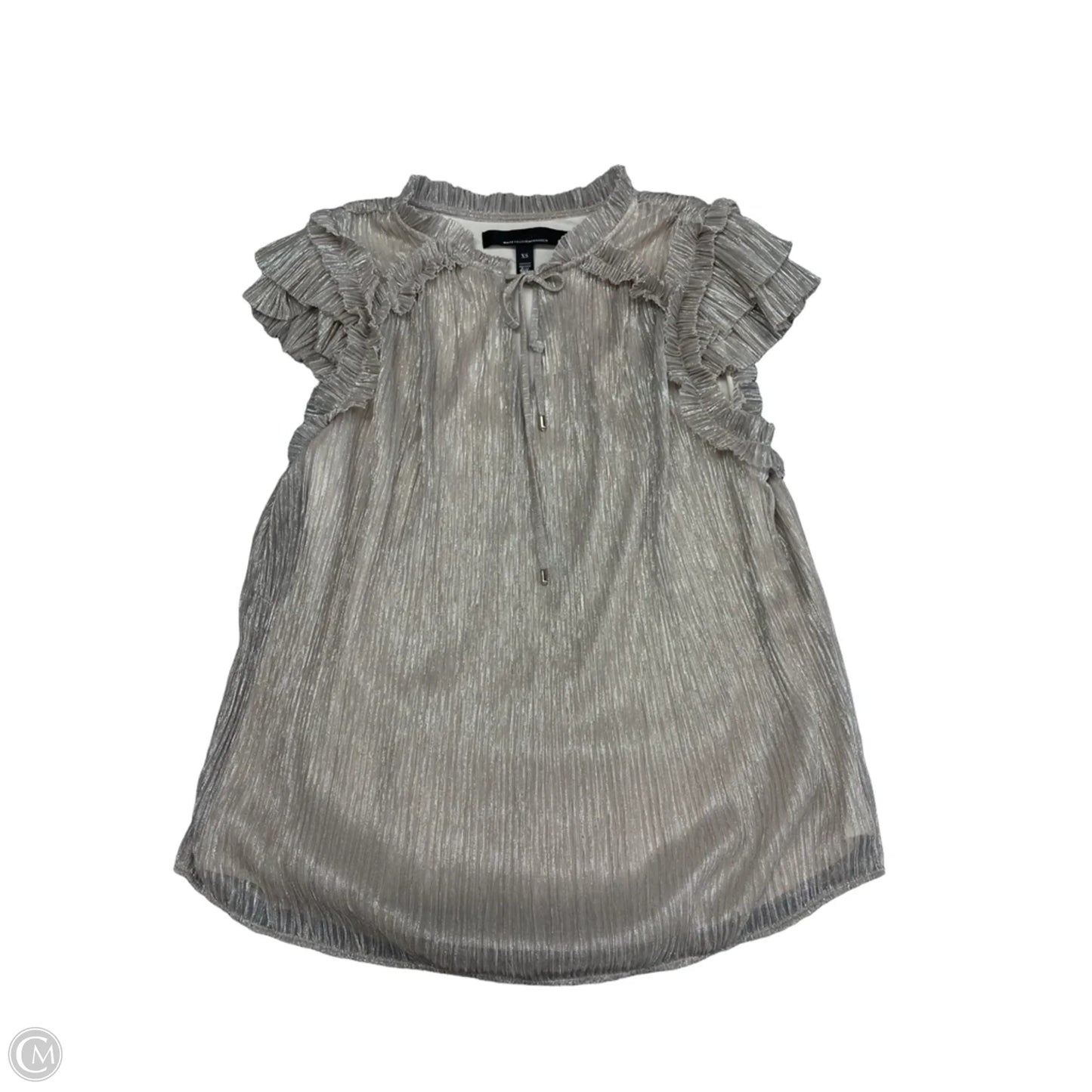 Top Short Sleeve By White House Black Market In Silver, Size: Xs