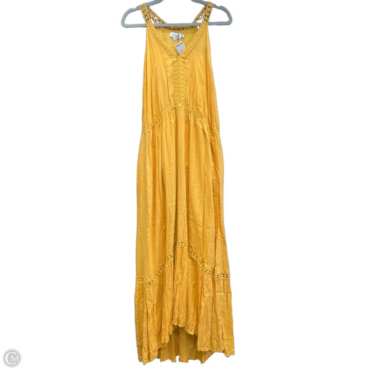 Dress Casual Midi By Molly Bracken In Yellow, Size: Xl