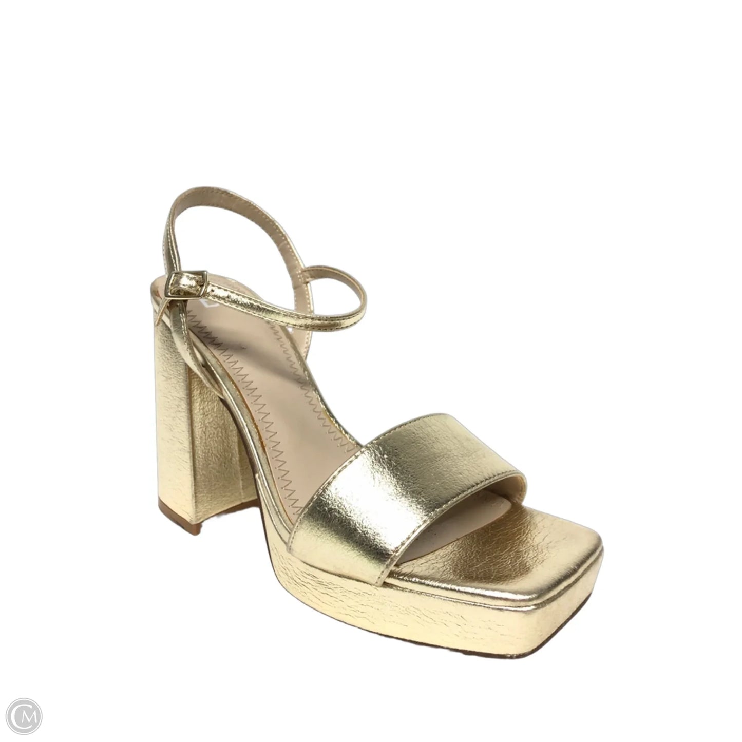 Sandals Heels Block By Bp In Gold, Size: 7
