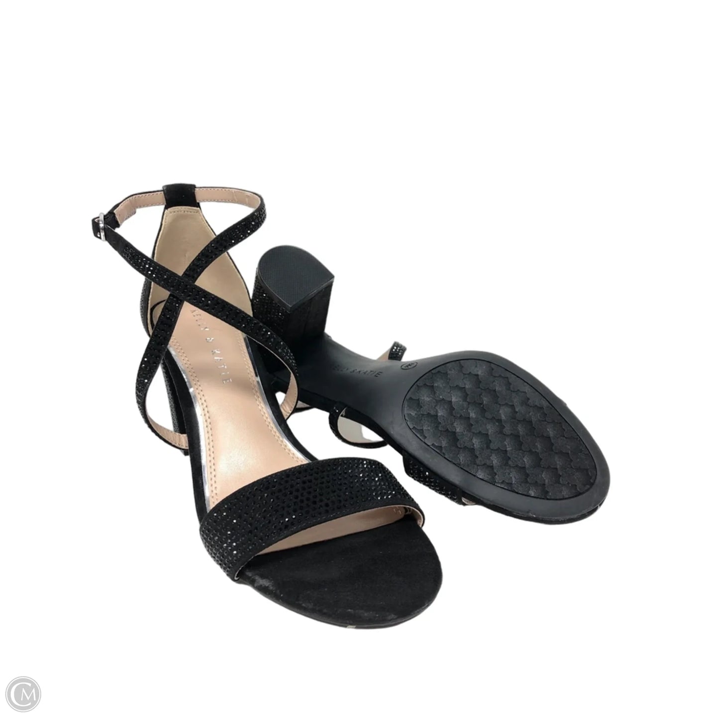 Sandals Heels Block By Kelly And Katie In Black, Size: 8