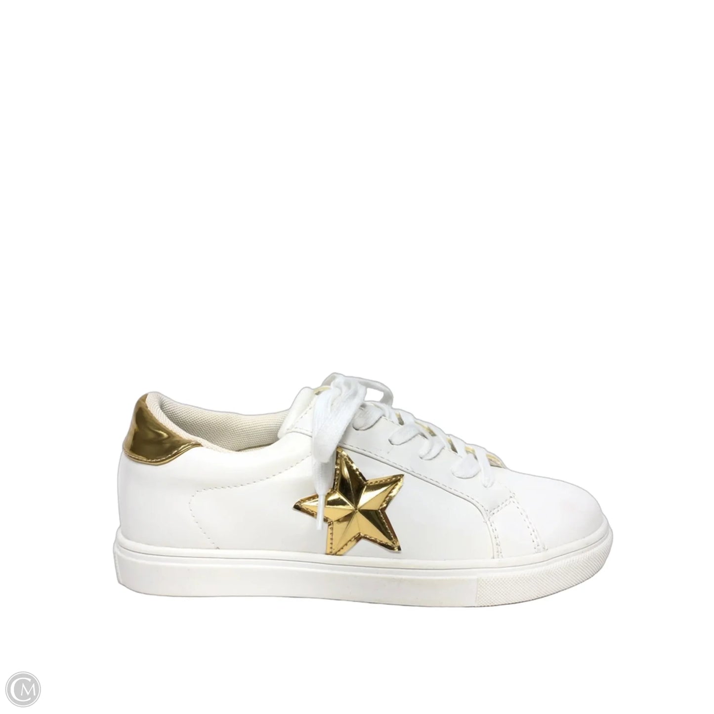 Shoes Sneakers By Cme In Gold & White, Size: 8