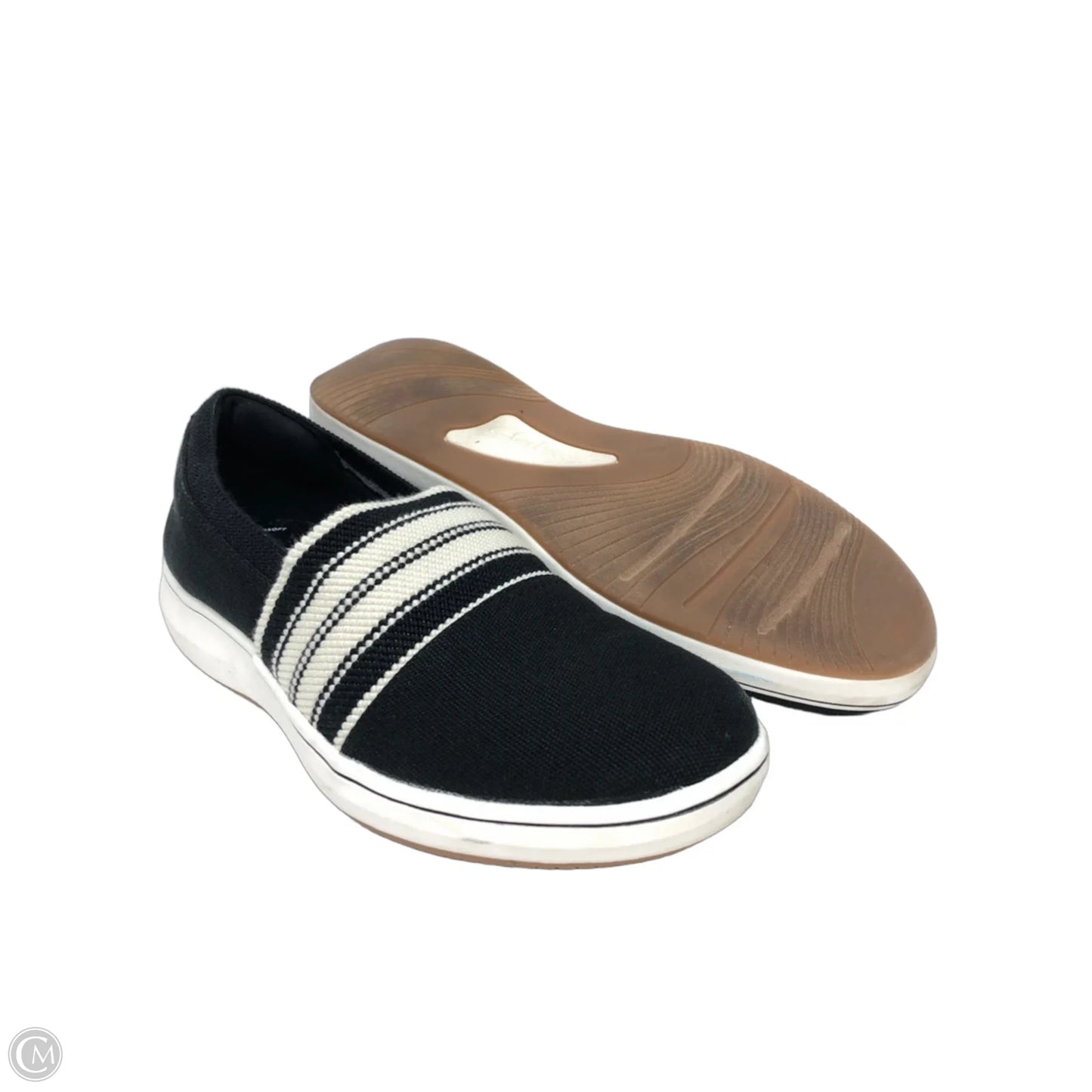 Shoes Sneakers By Clarks In Black & White, Size: 7