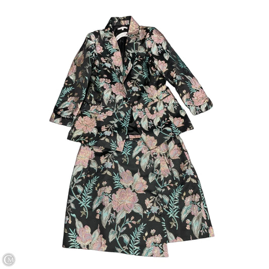 Skirt Suit 2pc By Willow & Clay In Black & Pink, Size: M