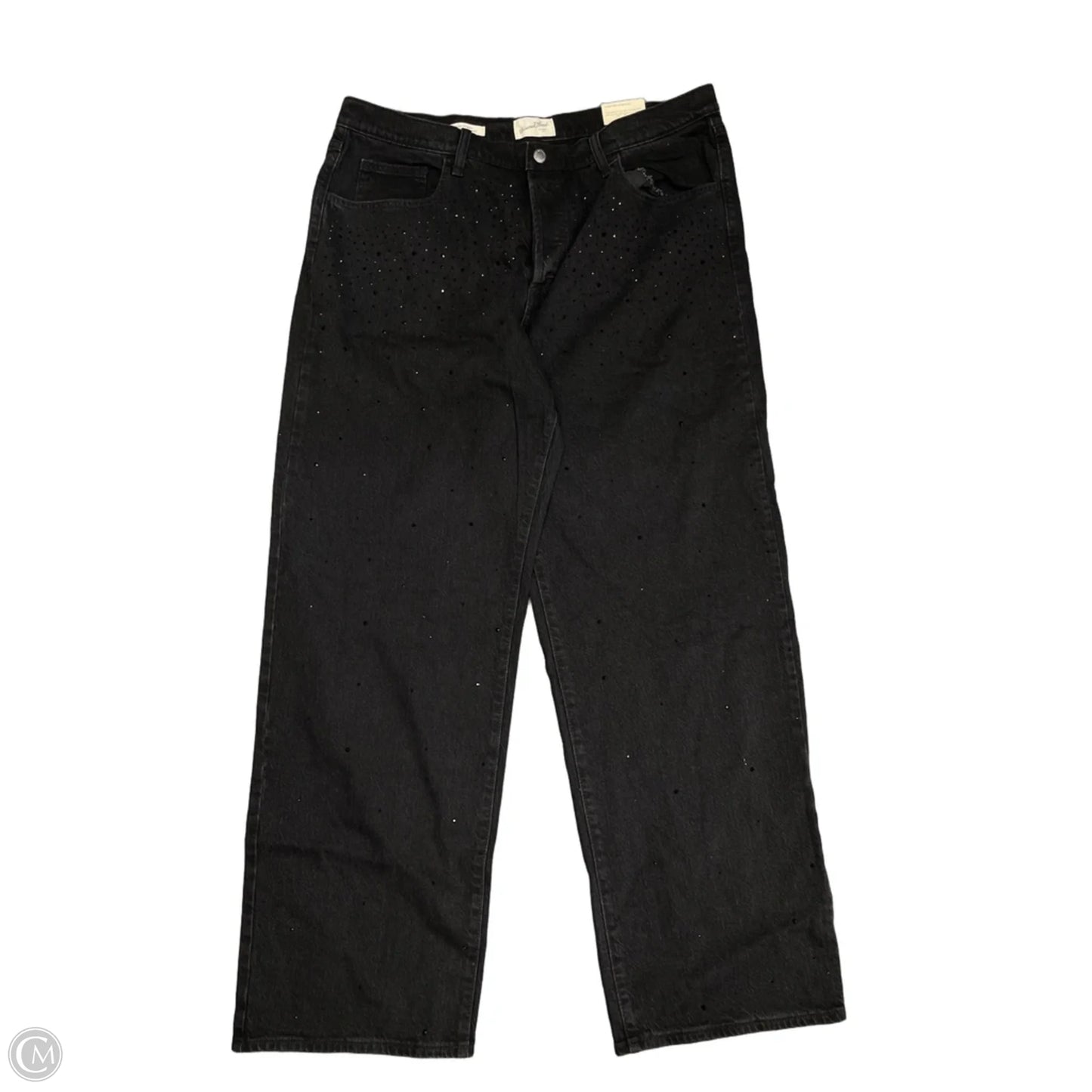 Jeans Wide Leg By Universal Thread In Black Denim, Size: 16