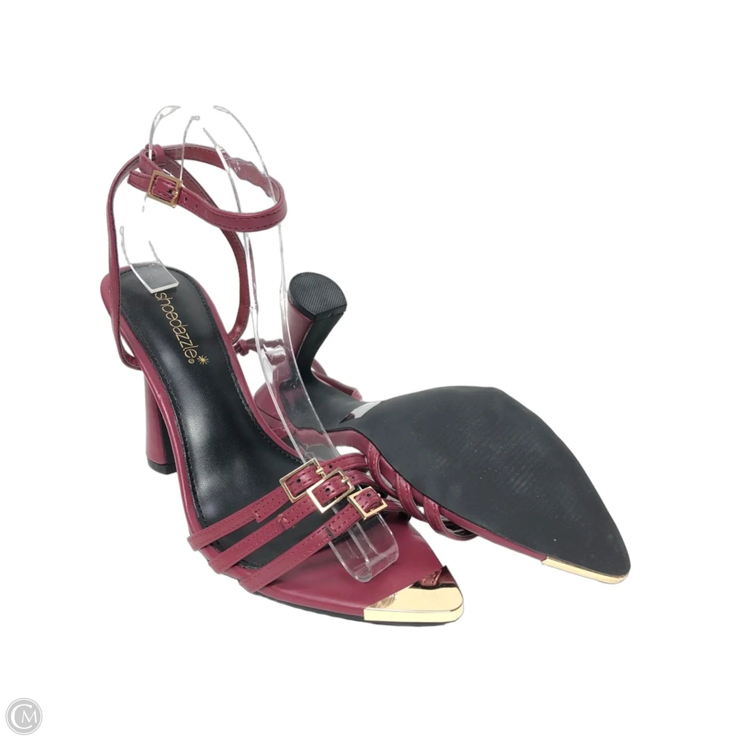 Sandals Heels Block By Shoedazzle In Purple, Size: 8.5