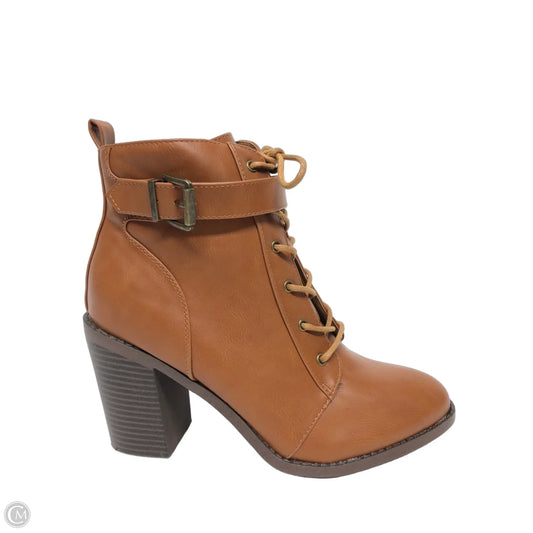 Boots Ankle Heels By Shoedazzle In Brown, Size: 8.5