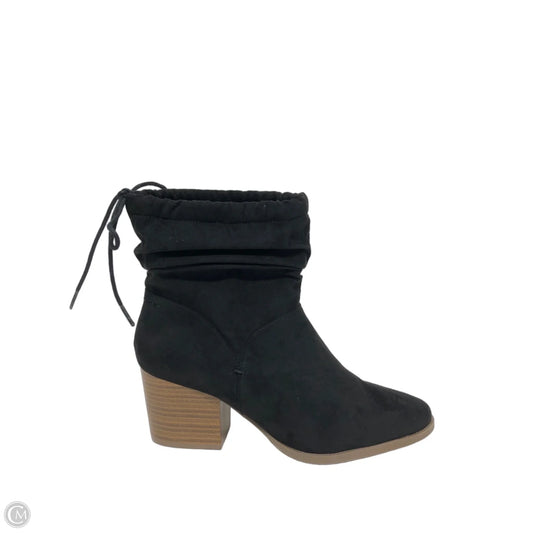 Boots Ankle Heels By Just Fab In Black, Size: 8.5