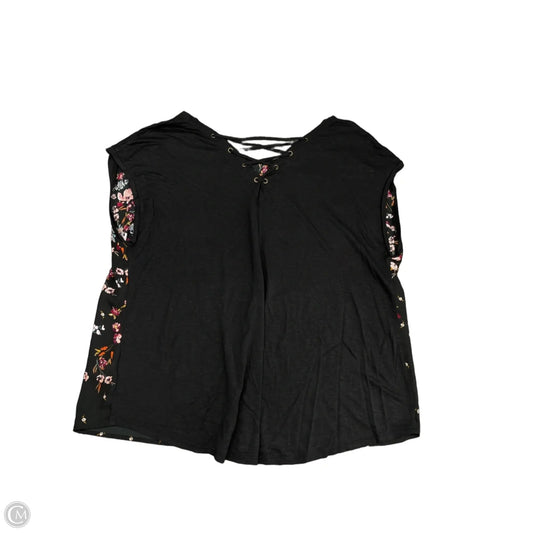 Top Short Sleeve By Maurices In Black & Purple, Size: 3x