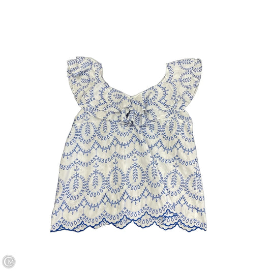 Top Sleeveless By Crown And Ivy In Blue & White, Size: Xl
