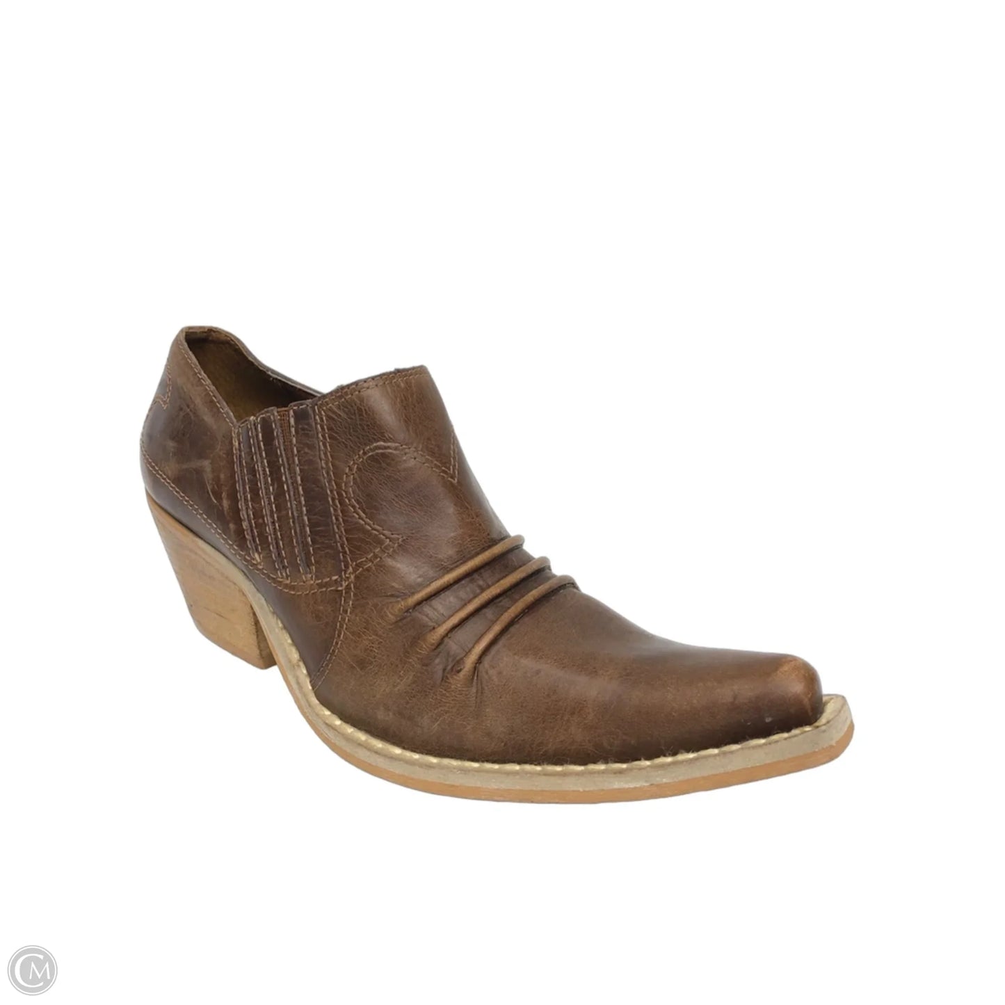 Boots Ankle Heels By Clothes Mentor In Brown, Size: 7.5