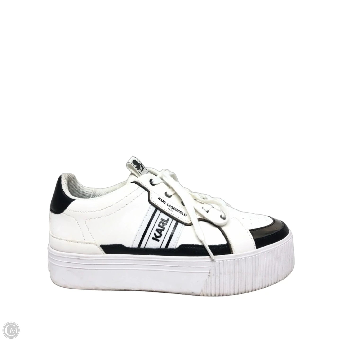 Shoes Designer By Karl Lagerfeld In Black & White, Size: 8.5