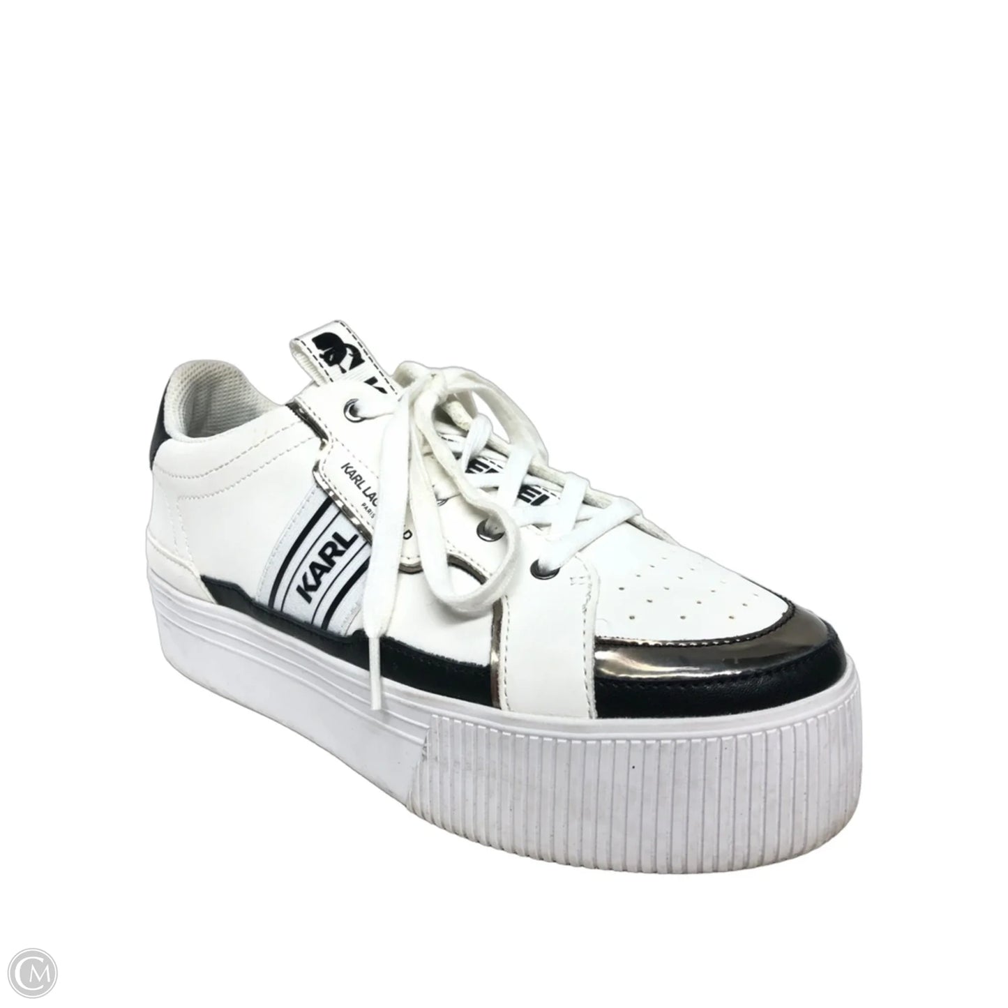 Shoes Designer By Karl Lagerfeld In Black & White, Size: 8.5