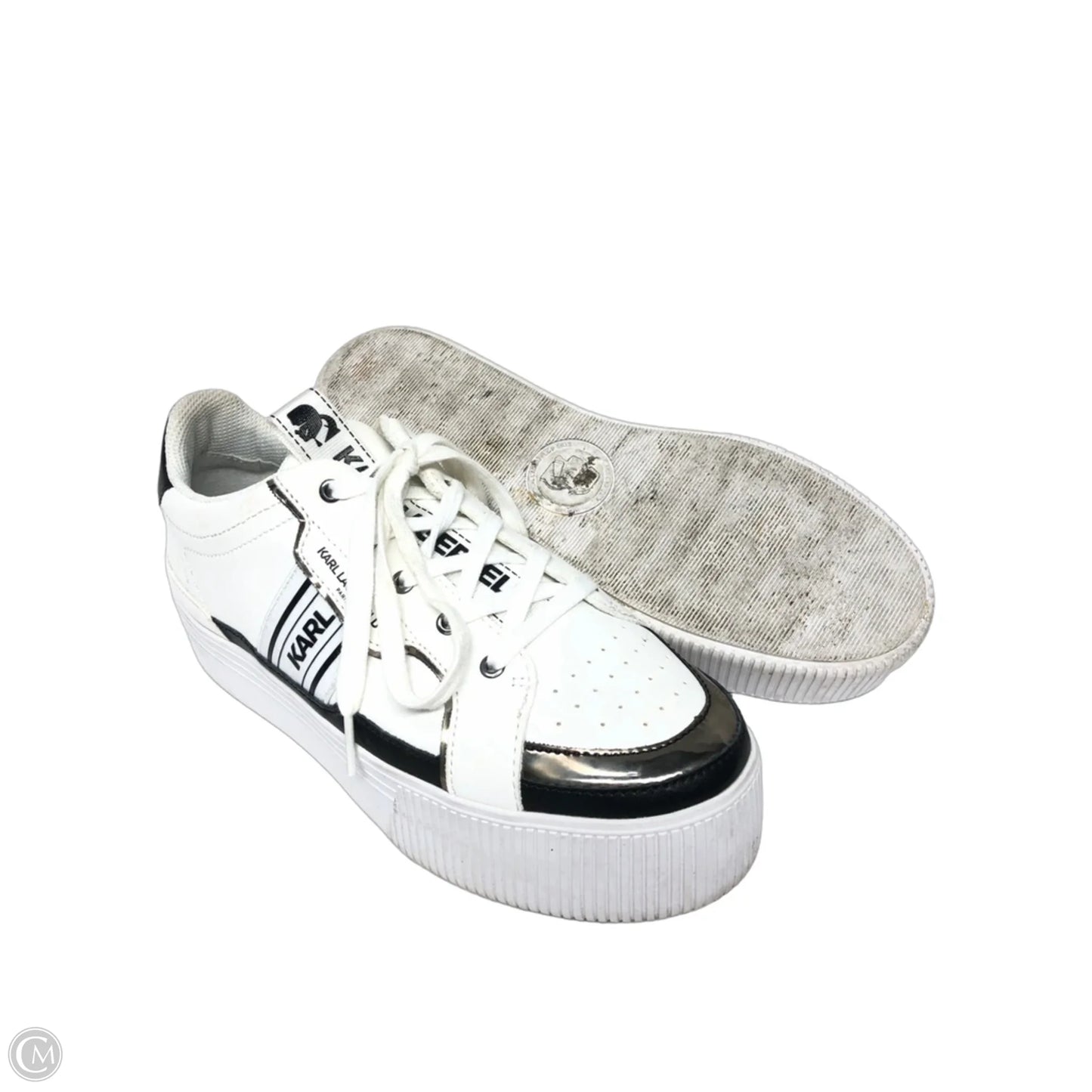 Shoes Designer By Karl Lagerfeld In Black & White, Size: 8.5