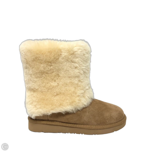 Boots Ankle Flats By Ugg In Brown & Cream, Size: 6