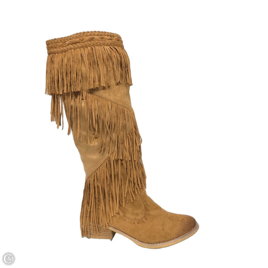Boots Knee Heels By Not Rated In Brown, Size: 8