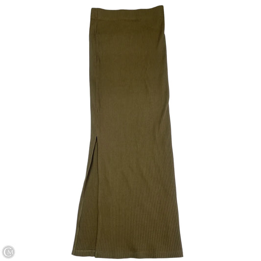 Skirt Midi By American Apparel In Green, Size: M