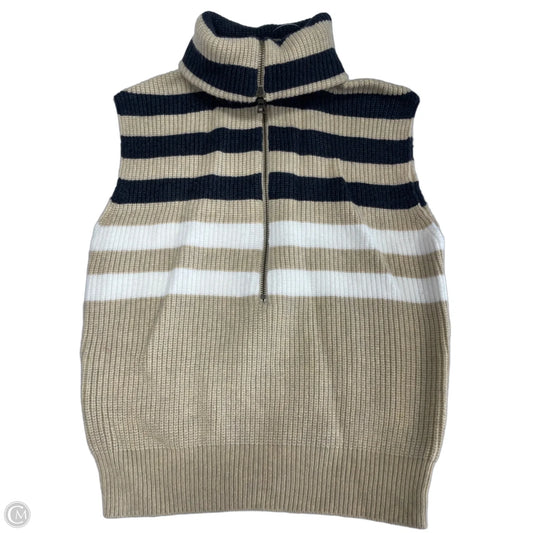 Vest Sweater By Ann Taylor In Black & Cream, Size: Xs