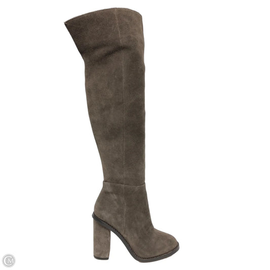 Boots Knee Heels By Gianni Bini In Taupe, Size: 5