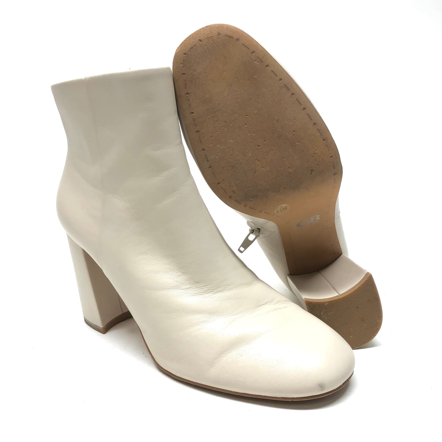 Cream Boots Ankle Heels Gianni Bini, Size 11