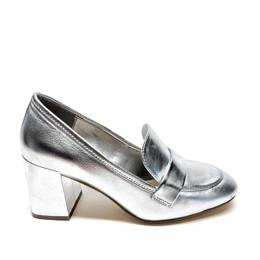 Silver Shoes Heels Block Aldo, Size 6