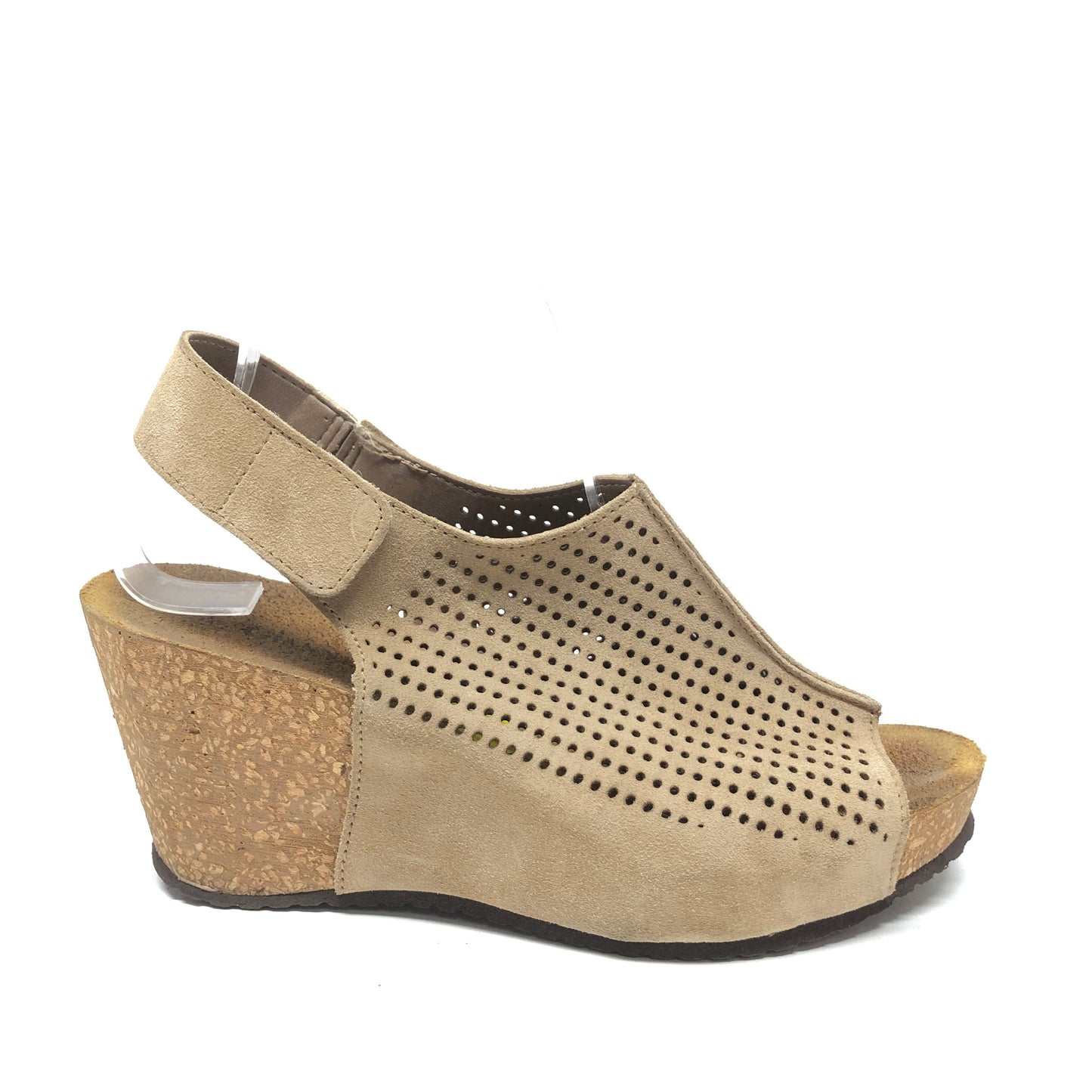 Beige Sandals Heels Wedge Clothes Mentor, Size 9