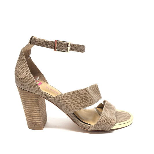 Beige Sandals Heels Block Cmc, Size 6.5