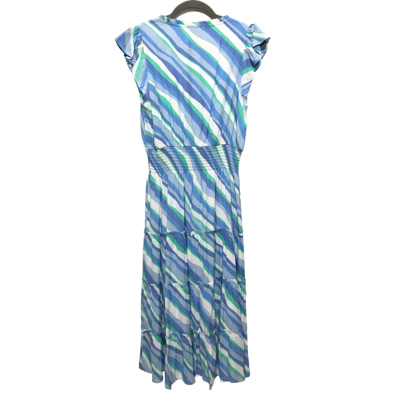 Blue & Green Dress Casual Midi Sail To Sable, Size S