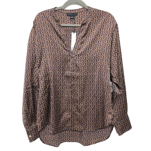 Brown & Red Blouse Long Sleeve Sanctuary, Size M