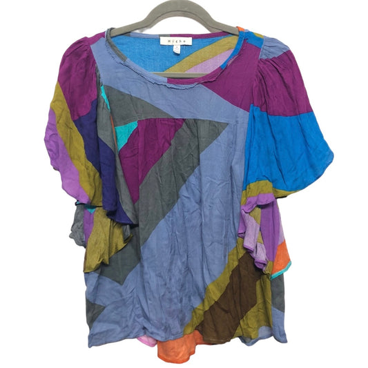 Blouse Short Sleeve By Clothes Mentor In Multi-colored, Size: S