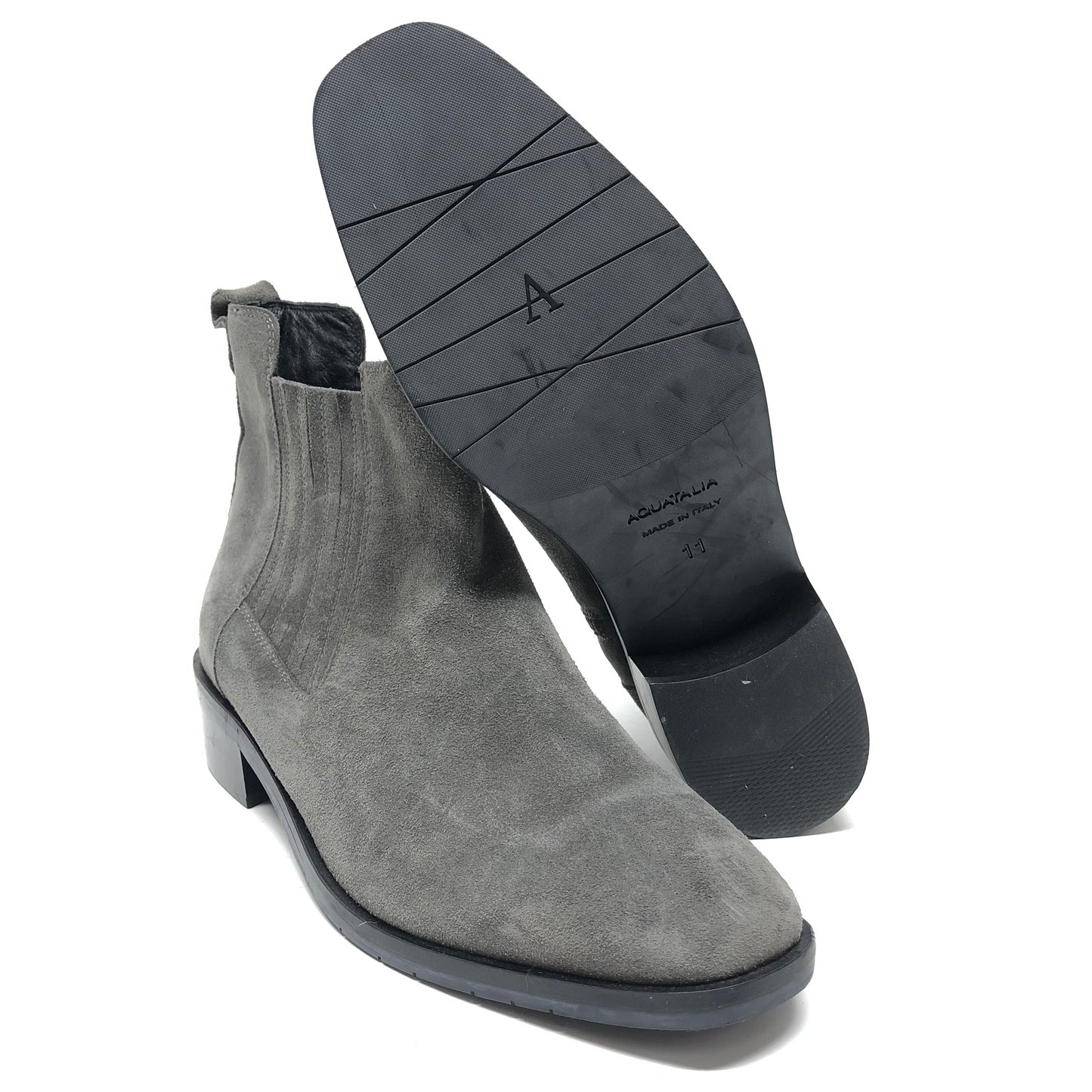 Grey Boots Ankle Heels Aquatalia, Size 11