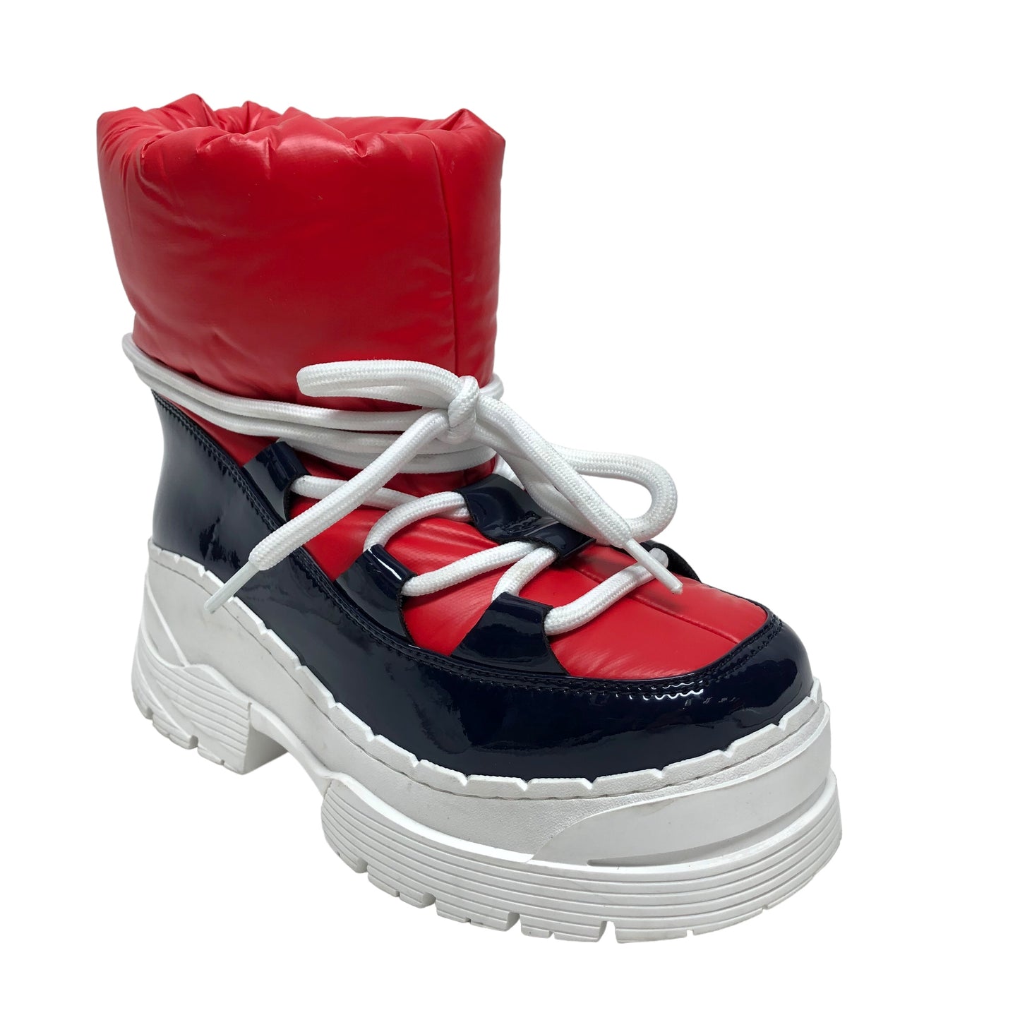 Boots Snow By Jeffery Campbell In Blue & Red & White, Size: 7