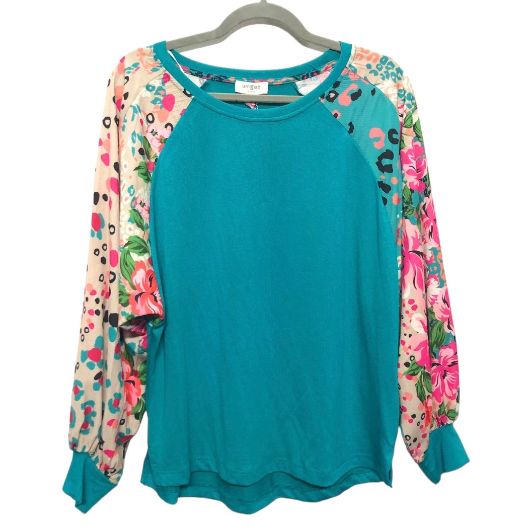 Top Long Sleeve By Umgee In Blue & Pink, Size: S