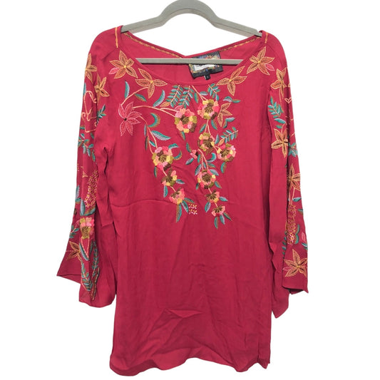 Blouse Long Sleeve By Cmb In Red, Size: L