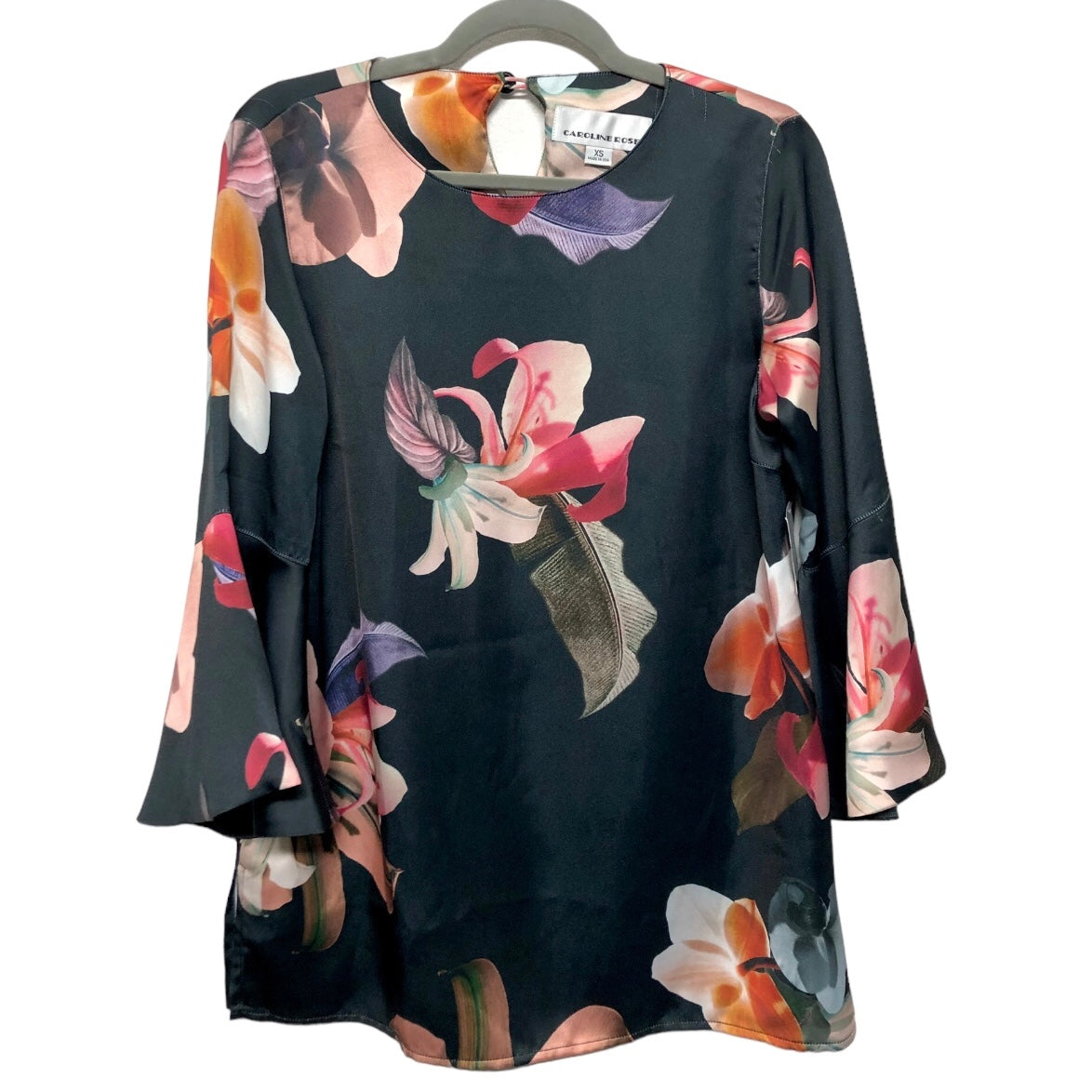 Top 3/4 Sleeve By Caroline Rose In Black, Size: Xs