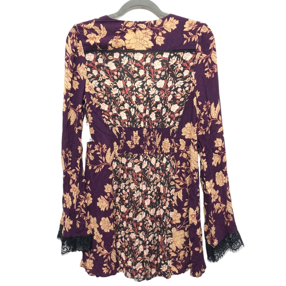 Tunic Long Sleeve By Free People In Black & Purple, Size: S