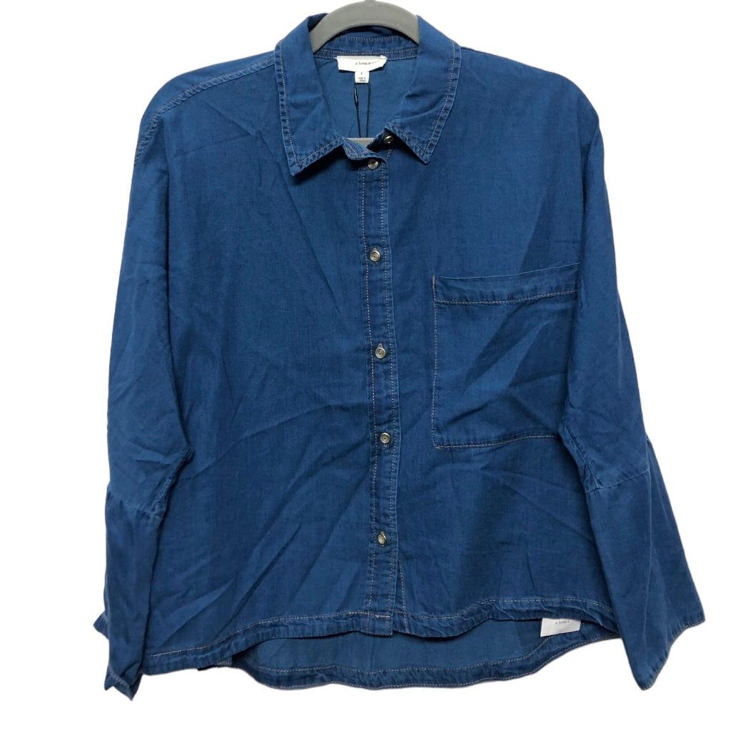 Top Long Sleeve By A Loves A In Blue Denim, Size: S