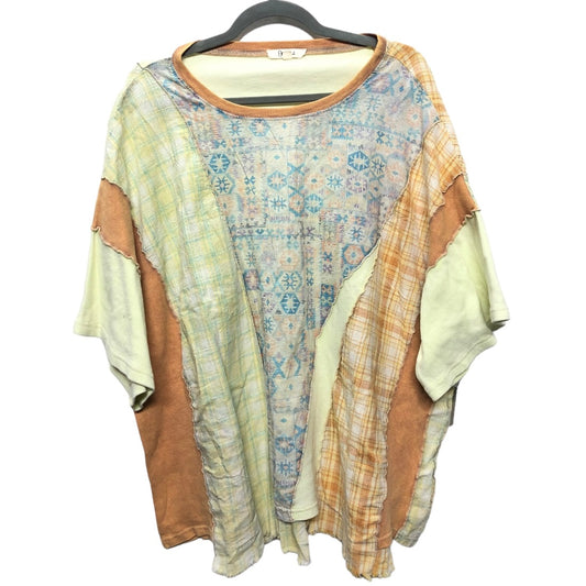 Top Short Sleeve By Oli & Hali In Green & Orange, Size: Xl