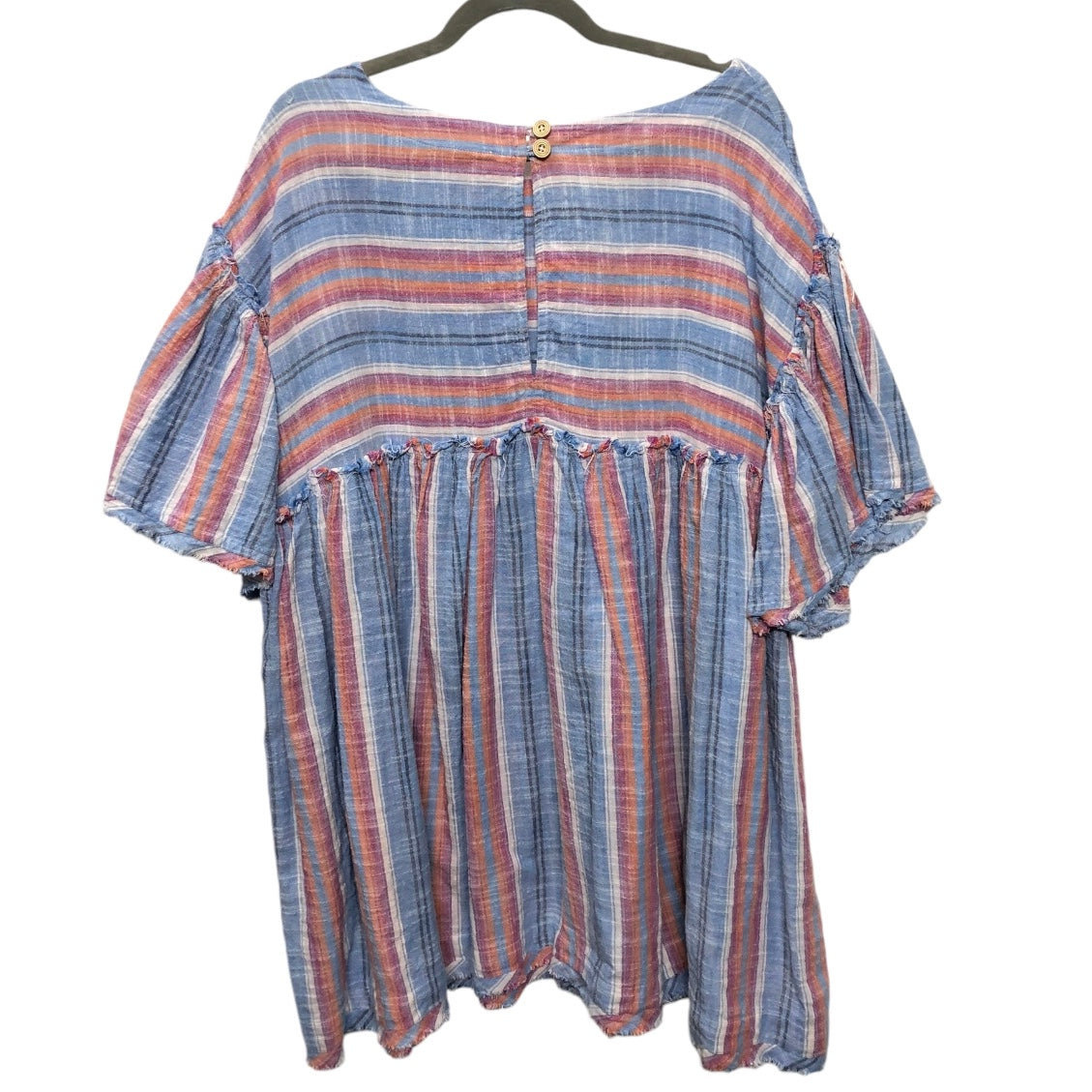 Tunic Short Sleeve By Free People In Blue & Orange, Size: M