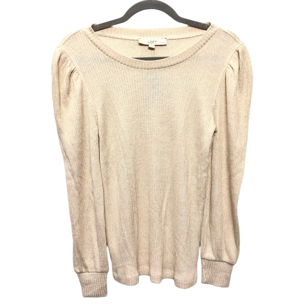 Sweatshirt Crewneck By Loft In Gold, Size: S