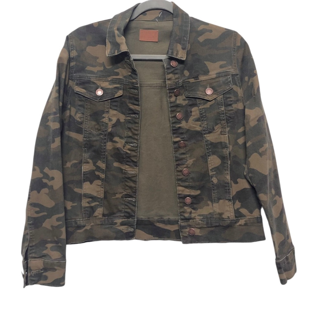 Jacket Denim By Judy Blue In Camouflage Print, Size: S