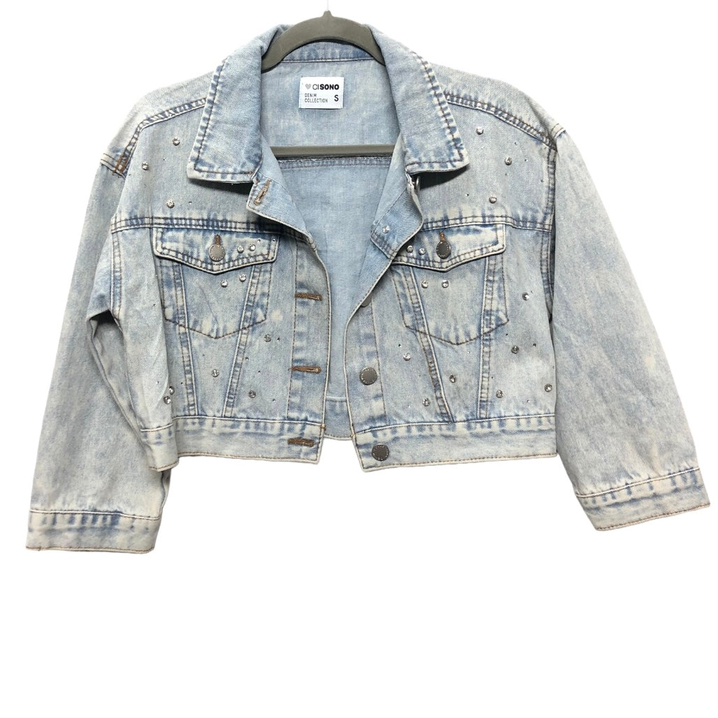 Jacket Denim By Ci Sono In Blue Denim, Size: S