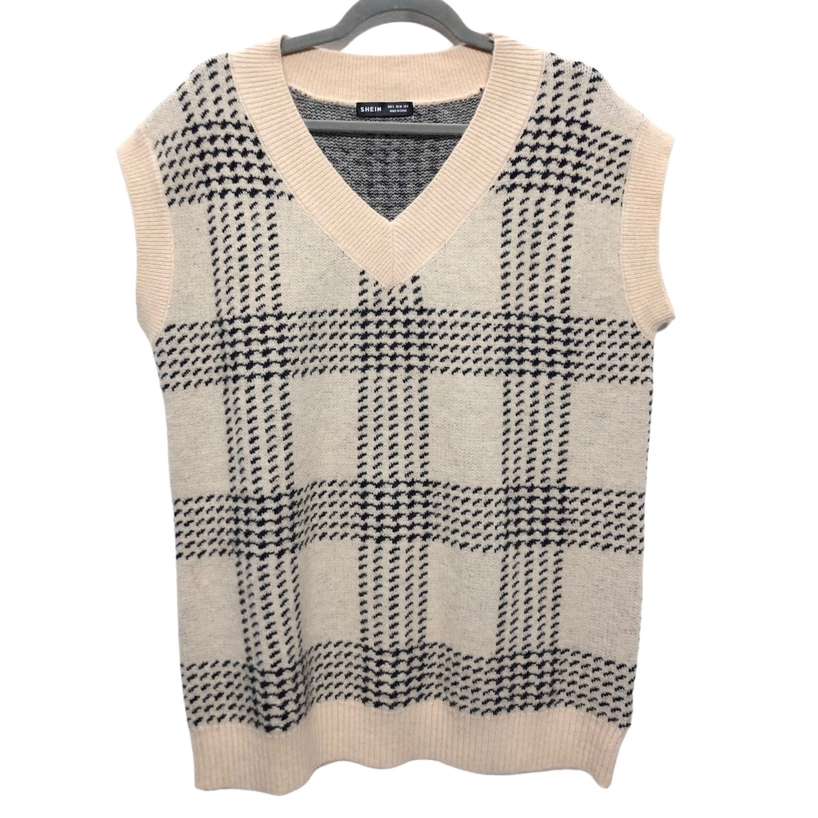 Vest Sweater By Shein In Black & Cream, Size: 4