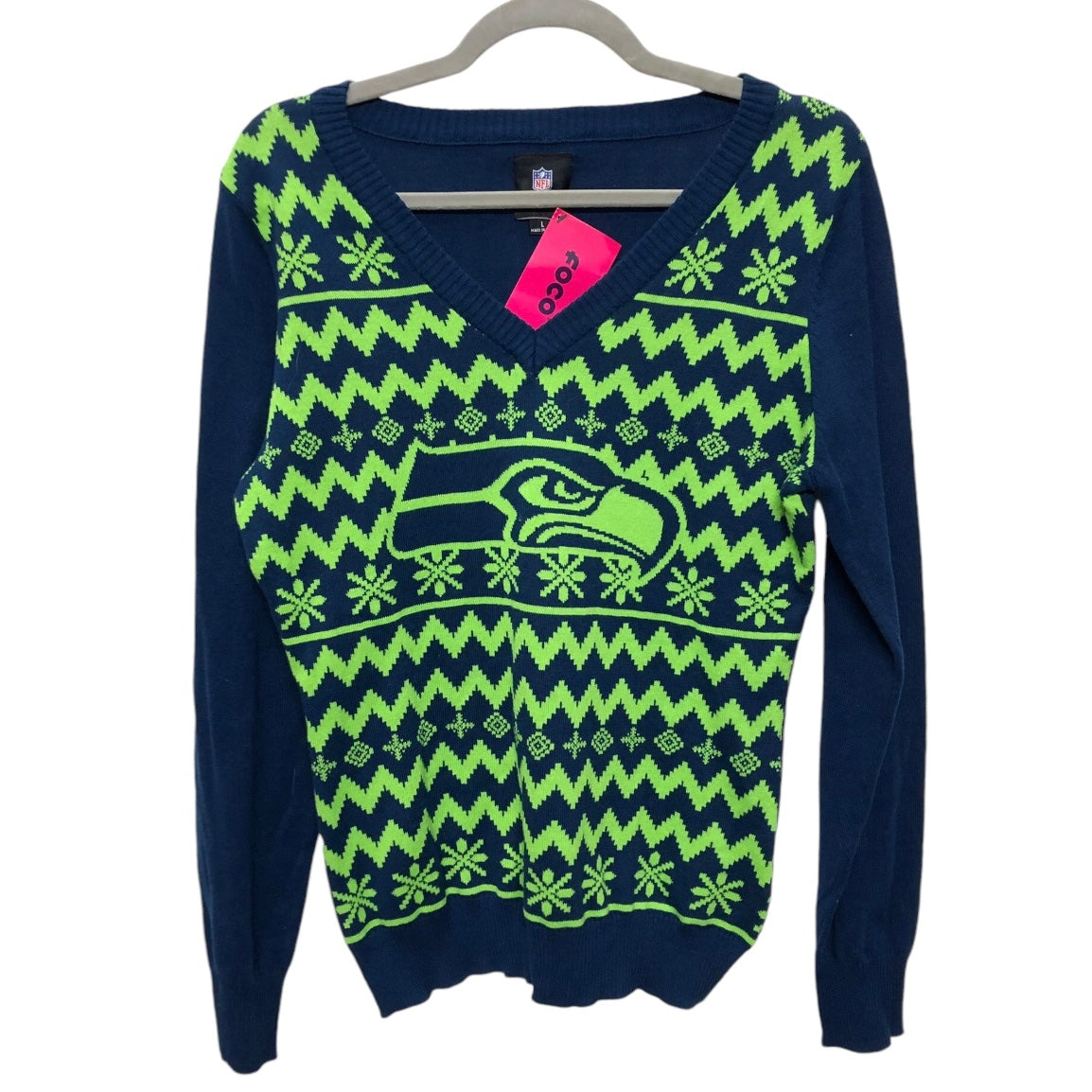 Sweatshirt Crewneck By Nfl In Blue & Green, Size: L