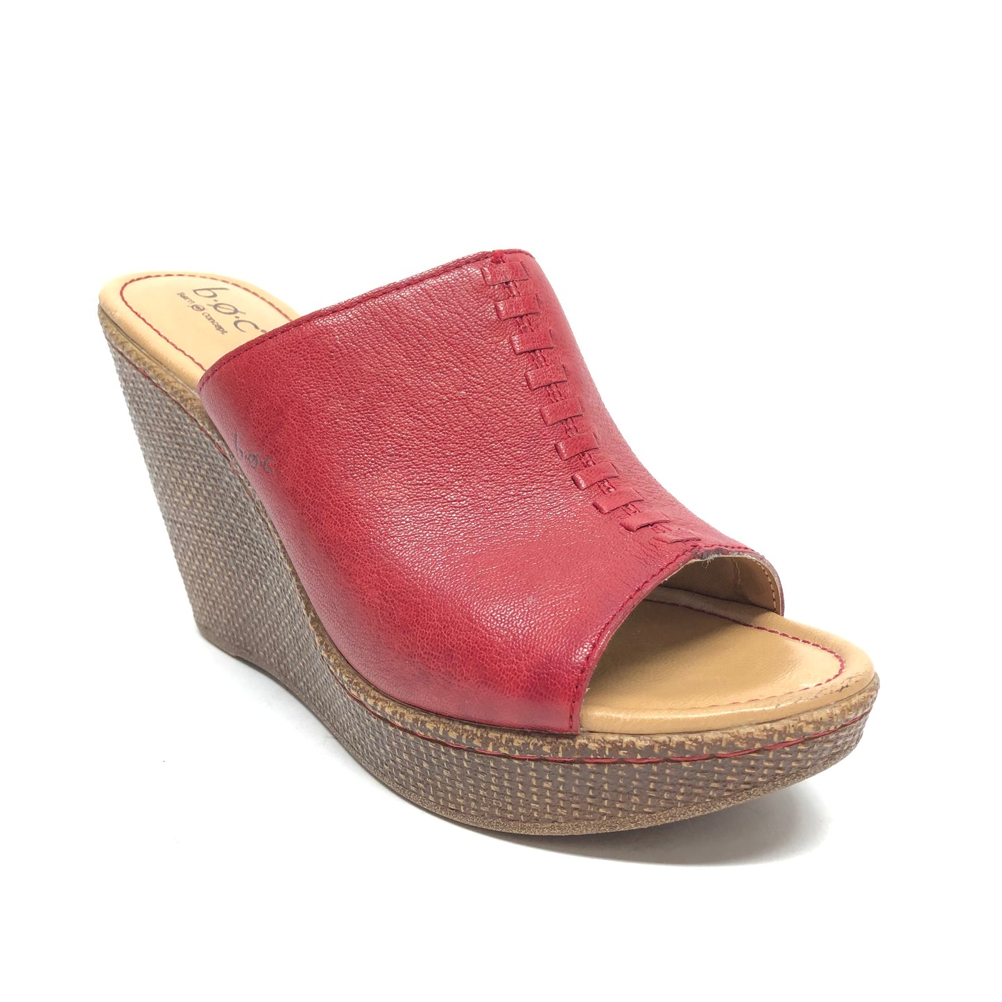 Sandals Heels Wedge By Boc In Red, Size: 9