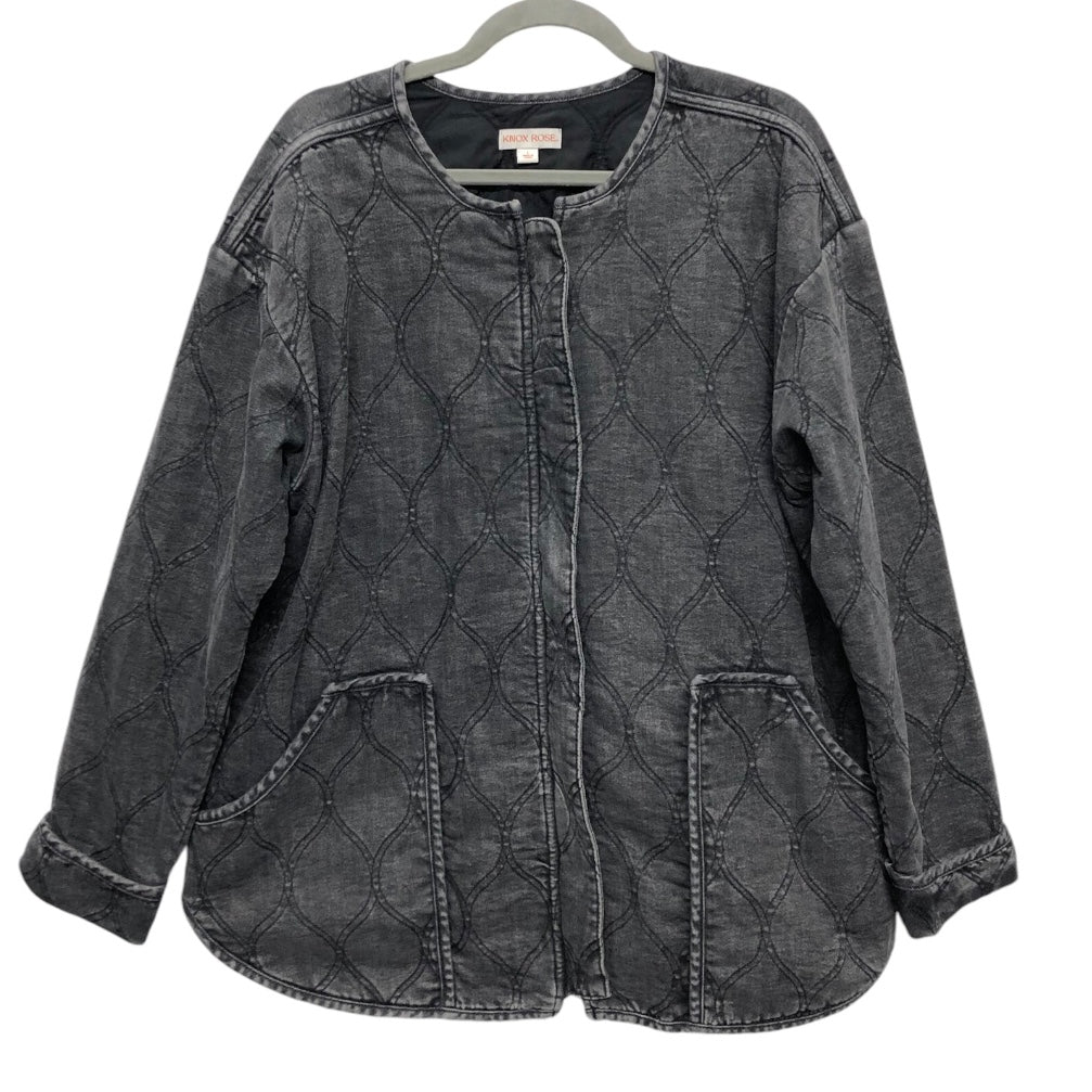 Jacket Denim By Knox Rose In Black Denim, Size: L