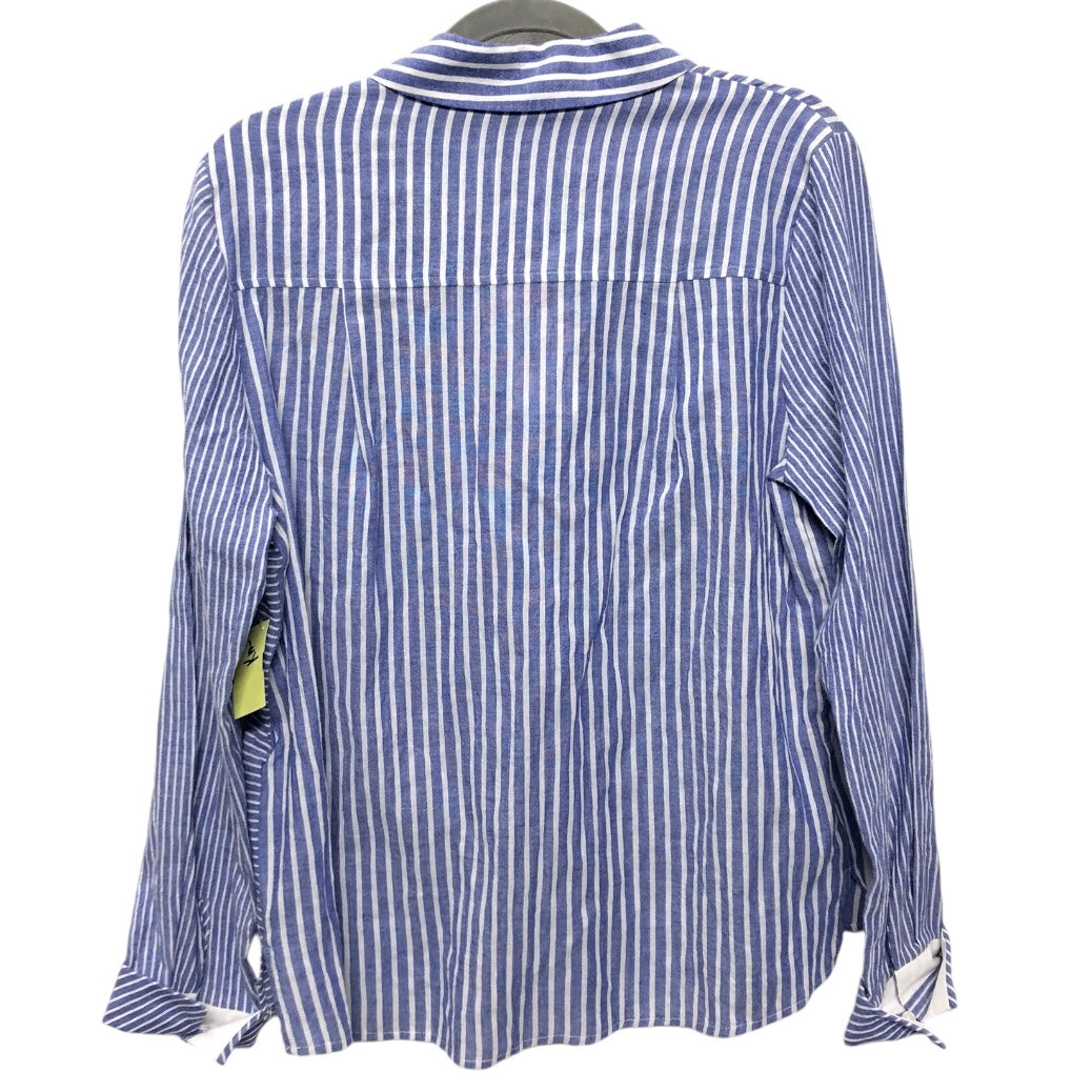 Top Long Sleeve By A Loves A In Blue & White, Size: M