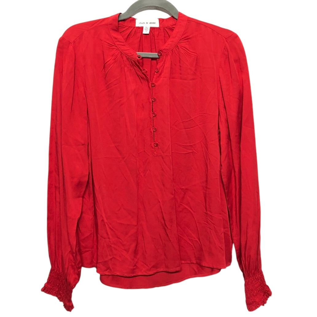 Blouse Long Sleeve By Cloth And Stone In Red, Size: S