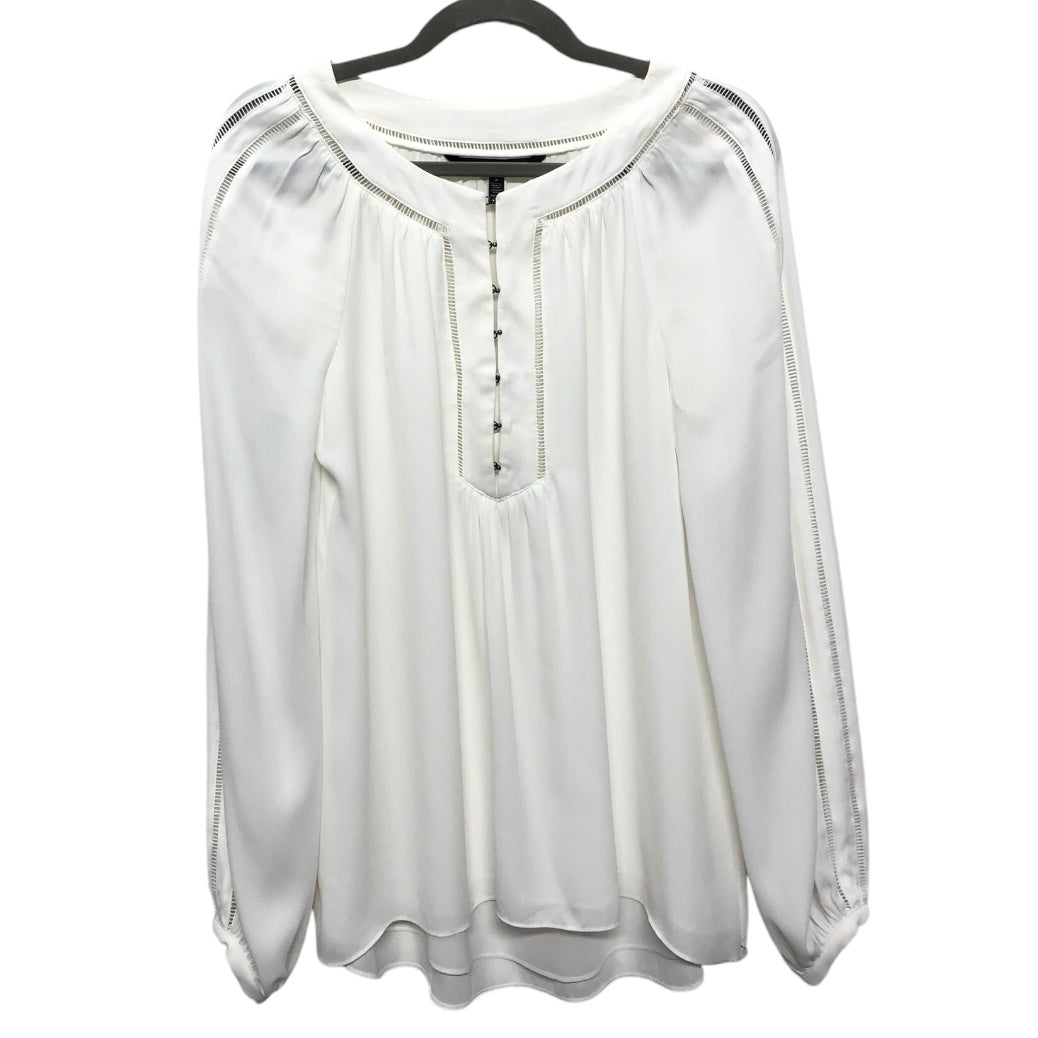 Blouse Long Sleeve By White House Black Market In White, Size: 8