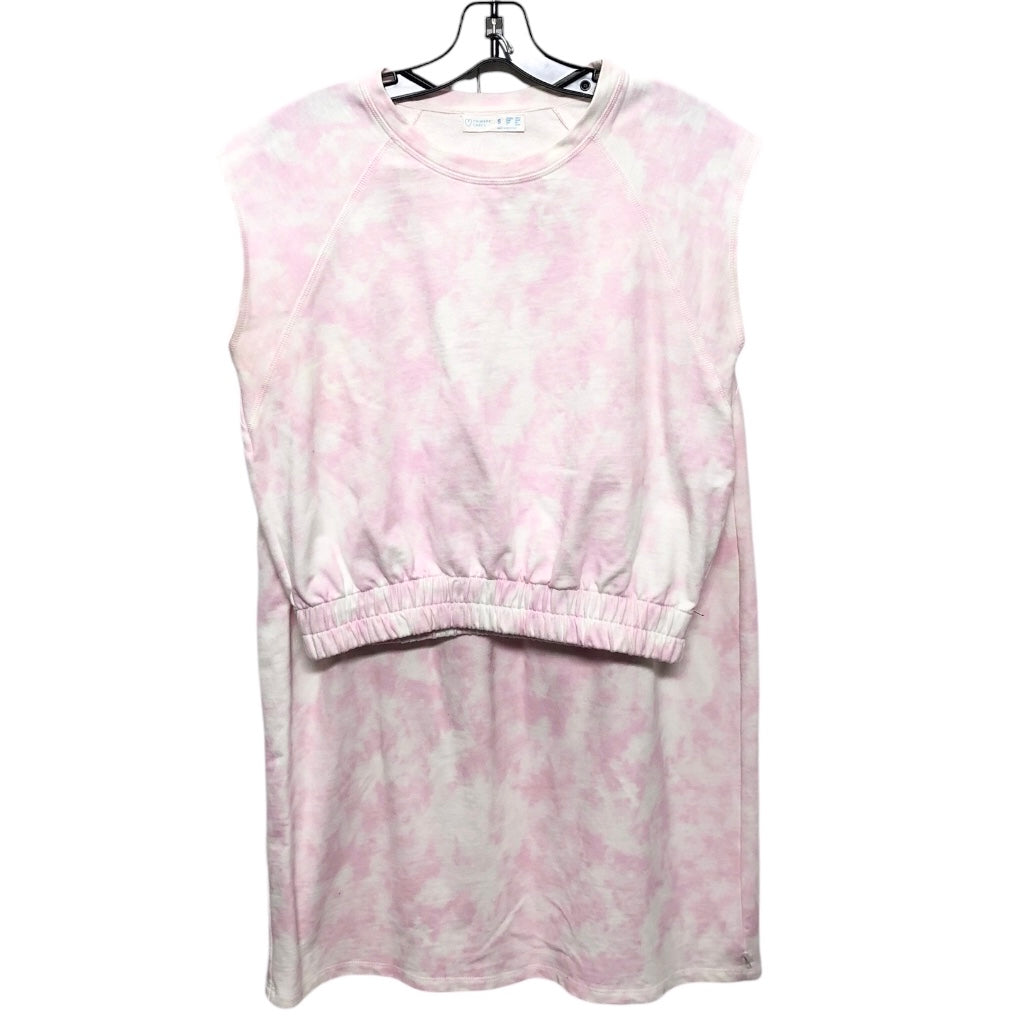 Top 2pc Short Sleeve By Primark In Pink & White, Size: S